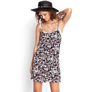 Vintage Spaghetti Strap Open Back Floral Roses Mini Dress